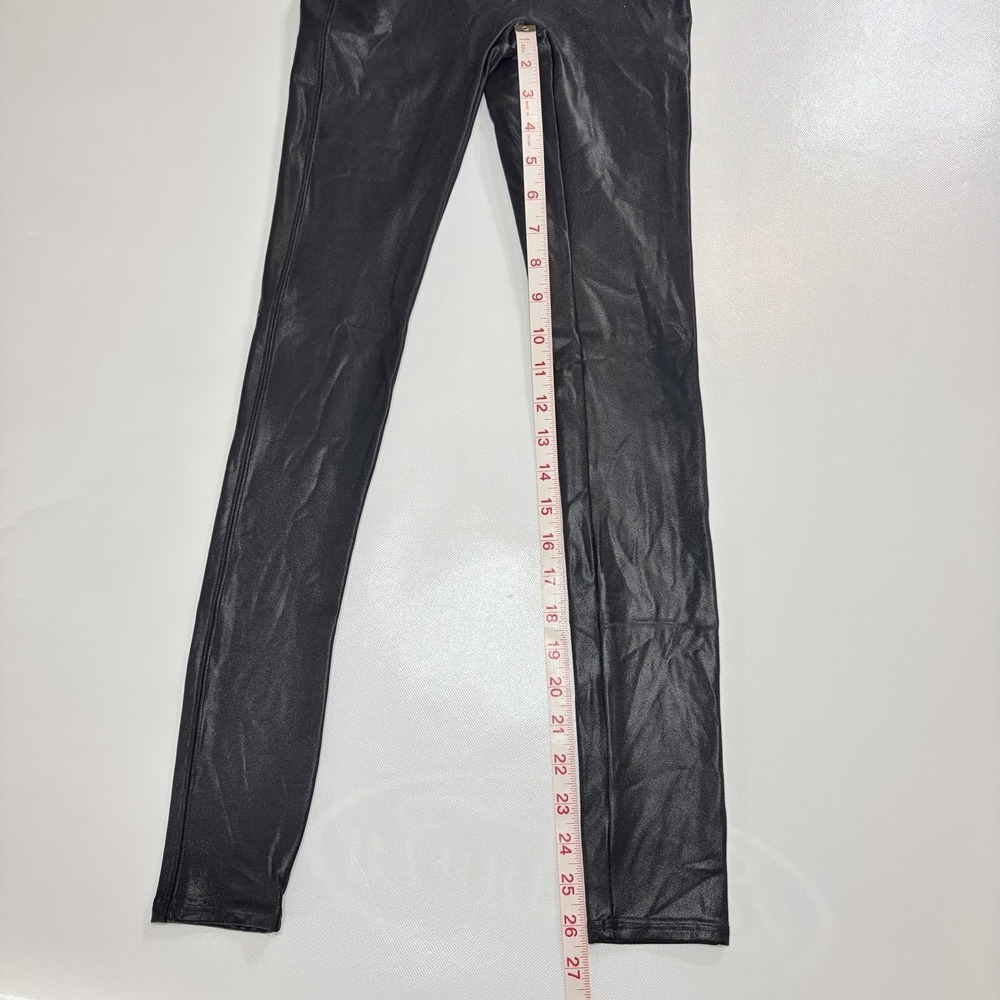 SPANX Faux Leather Leggings Black High Rise XS Stretch Skinny Pants - Picture 4 of 6